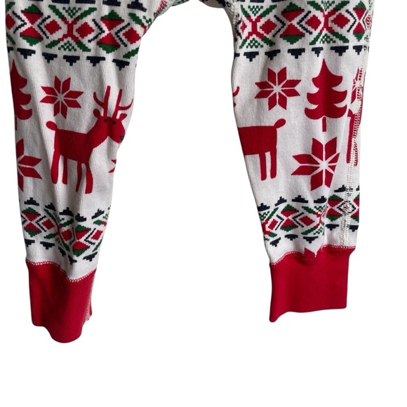 Hanna Andersson Red and White Reindeer Pajamas 85 cm US Size 2 Unisex - Picture 8 of 15